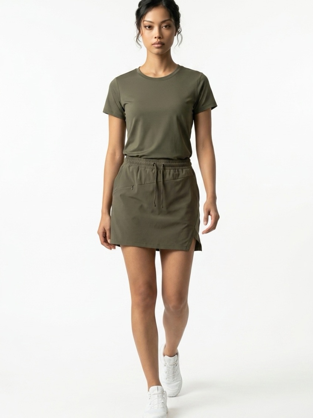 Indyeva Alokaya Women's L Drawstring Waist Golf Active Casual Mini Skirt Skort